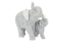 7 Inch Silver Polystone Glam Elephant Sculpture - Back