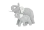 7 Inch Silver Polystone Glam Elephant Sculpture - Front