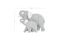 7 Inch Silver Polystone Glam Elephant Sculpture - Front