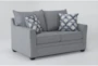 Jaylen Cement Grey Fabric Loveseat - Side