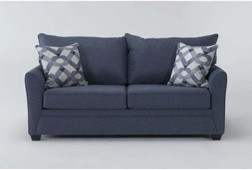 Jaylen Indigo Blue Fabric 74" Sofa - 360