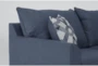 Jaylen Indigo Blue Fabric Loveseat - Detail