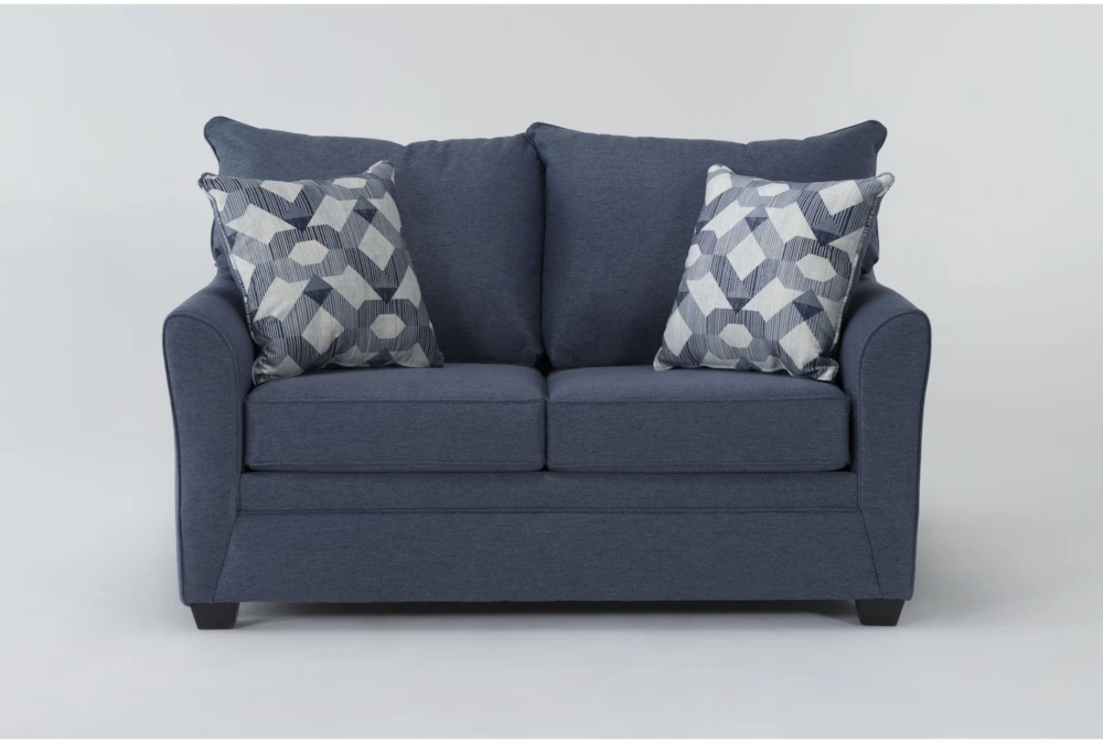 Jaylen Indigo Blue Fabric Loveseat