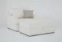 Belinha II Opal White Fabric 2 Piece Oversized Arm Chair & Storage Ottoman Set - Signature