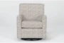 Belinha II Oyster Beige Fabric Swivel Glider Accent Arm Chair - Front