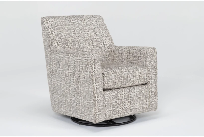 Belinha II Oyster Beige Fabric Swivel Glider Accent Arm Chair - 360