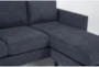 Ami Slate Grey Fabric 83" Sofa with Reversible Chaise - Detail