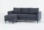 Ami Slate Grey Fabric 83" Sofa with Reversible Chaise - Side