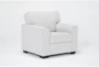 Shea White Fabric Pepper Arm Chair - Signature