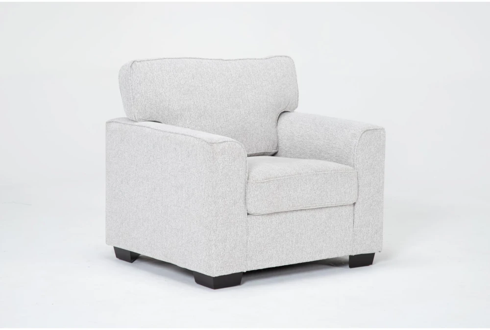 Shea White Fabric Pepper Arm Chair