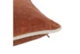 12X16 Terra Cotta Orange Stonewashed Velvet Lumbar Throw Pillow - Detail
