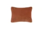 12X16 Terra Cotta Orange Stonewashed Velvet Lumbar Throw Pillow - Signature