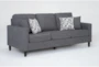 Stark Dark Grey Fabric Sofa - Side