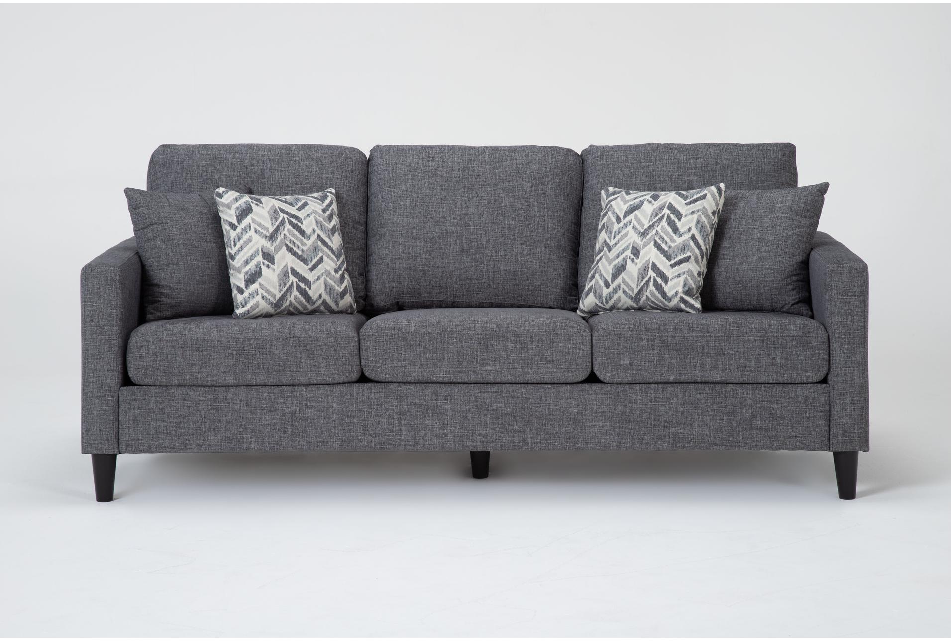 Stark Dark Grey Sofa with Track Arms | Living Spaces