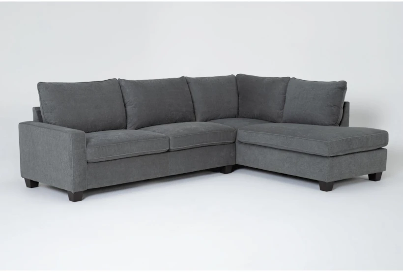 Reid Grey Fabric 109" 2 Piece L-Shaped Sectional with Right Arm Facing Corner Chaise - 360