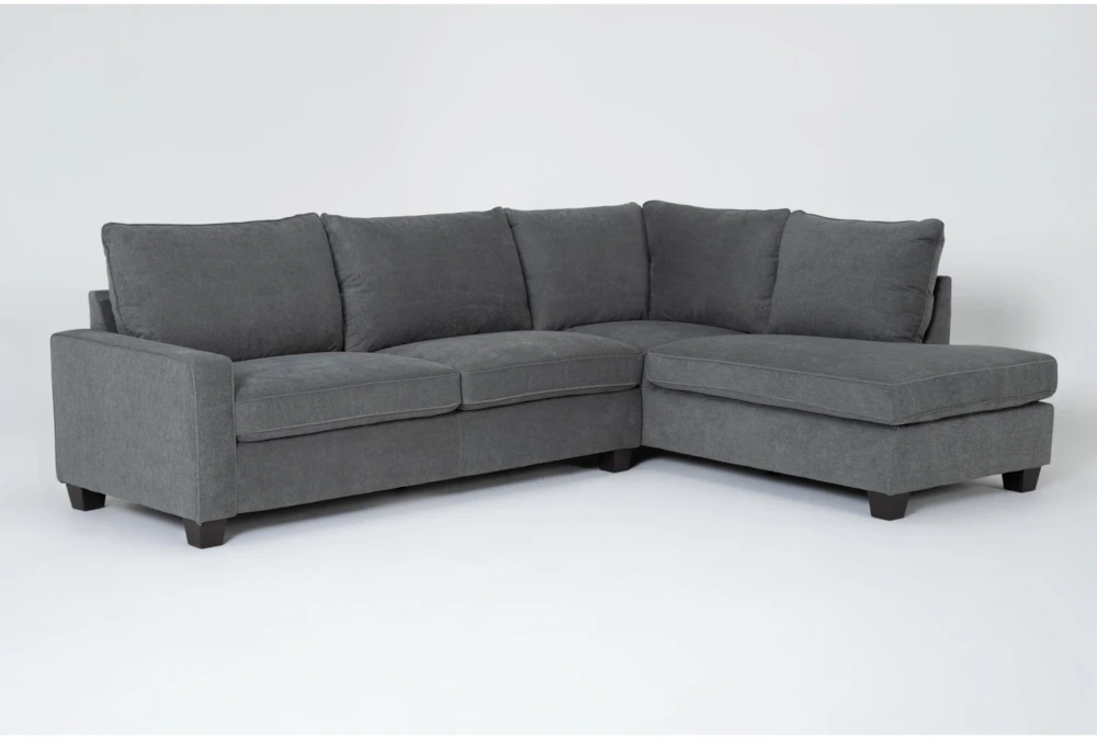 Reid Grey Fabric 109" 2 Piece L-Shaped Sectional with Right Arm Facing Corner Chaise