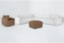 Dreanna White 4 Piece L-Shaped Sectional with Leather Swivel Chair & Leather Ottoman - Signature