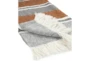 50X70 Gray + Terracotta Linen Oversized Throw With Fringe - Detail
