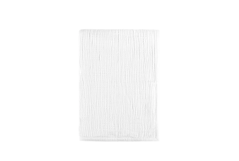 50X70 White Linen + Cotton + Polyester Sherpa Oversized Throw - 360