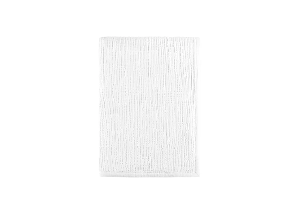 50X70 White Linen + Cotton + Polyester Sherpa Oversized Throw