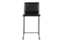 Cara Black Metal and Black Faux Leather Counter Height Stool Set of 2 - Front