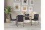 Ian Charcoal Fabric Black Steel Dining Chair Set of 2 - Room