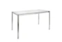 Ian Clear Glass 48" Rectangular Stainless Steel Dining Table - Signature