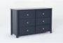 Luca Blue 6-Drawer Dresser - Side