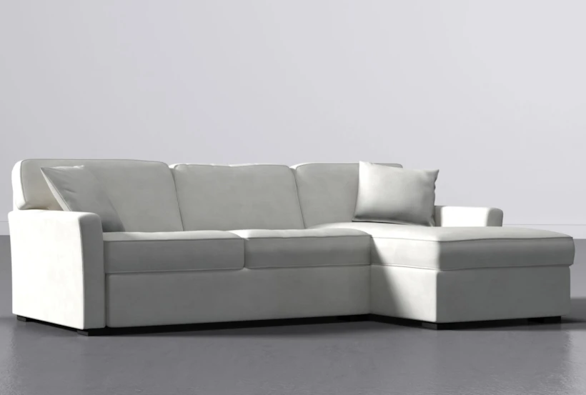 Aspen Snow Foam Modular Reversible Sofa Chaise W/Storage Ottoman - 360
