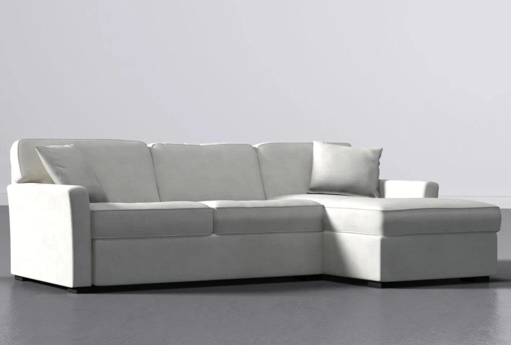 Aspen Snow Foam Modular Reversible Sofa Chaise W/Storage Ottoman