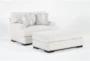 Santo Foam Beige Performance Fabric Microfiber 56" Fabric Oversized Chair/Ottoman Set - Signature