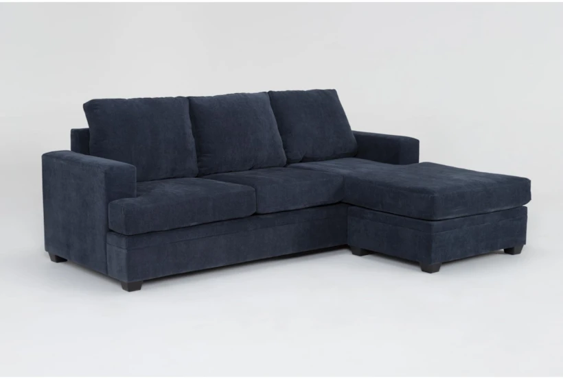 Bonaterra Midnight Blue Fabric 97" Sofa with Reversible Chaise - 360
