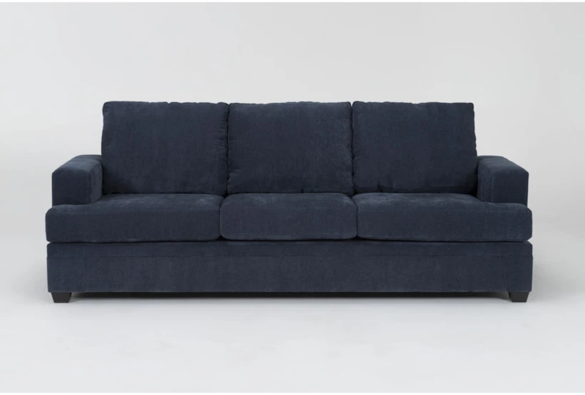 Bonaterra Midnight Blue Fabric 97" Queen Memory Foam Sleeper Sofa Bed - 360
