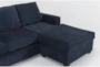 Bonaterra Midnight Blue Fabric 127" 2 Piece U-Shaped Sectional with Right Arm Facing Queen Memory Foam Sleeper Sofa Bed Chaise & Left Arm Facing Corner Chaise - Detail