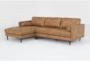 Lukas Caramel Brown Faux Leather 2 Piece L-Shaped Sectional with Left Arm Facing Chaise - Signature