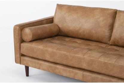 Lukas Caramel Faux Leather 2 Chair Sofa Set Living | & Piece Spaces
