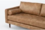 Lukas Caramel Brown Faux Leather 83" Sofa - Detail