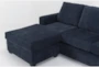 Bonaterra Midnight Blue Fabric 127" 2 Piece Sectional with Left Arm Facing Sofa Chaise, Right Arm Facing Corner Chaise & Storage Ottoman - Detail