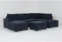 Bonaterra Midnight Blue Fabric 127" 2 Piece Sectional with Left Arm Facing Sofa Chaise, Right Arm Facing Corner Chaise & Storage Ottoman - Signature