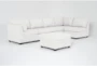 Solimar Sand White Fabric 6 Piece Modular L-Shaped Sectional with 2 Corners, 3 Armless Chairs & Storage Ottoman - Signature