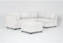 Solimar Sand White Fabric 5 Piece Modular L-Shaped Sectional with 2 Corners, 2 Armless Chairs & Storage Ottoman - Side