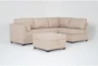 Solimar Flax Beige Fabric 5 Piece Modular L-Shaped Sectional with 2 Corners, 2 Armless Chairs & Storage Ottoman - Side