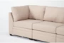 Solimar Flax Beige Fabric 4 Piece Modular L-Shaped Sectional with 2 Corners & 2 Armless Chairs - Detail