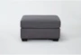Callahan Charcoal Grey Fabric Square Cocktail Ottoman - Front