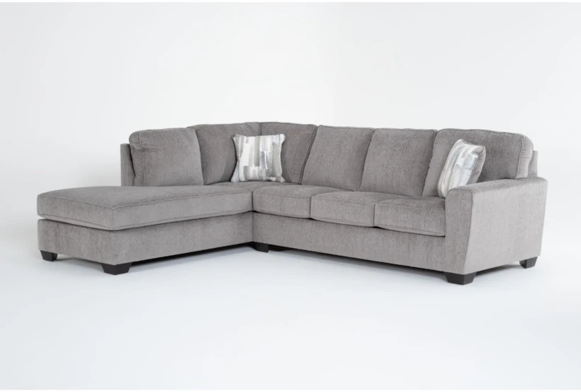 Mcdade Alloy Grey Fabric 115" 2 Piece L-Shaped Sectional with Left Arm Facing Corner Chaise - 360