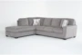 Mcdade Alloy Grey Fabric 115" 2 Piece L-Shaped Sectional with Left Arm Facing Corner Chaise - Signature