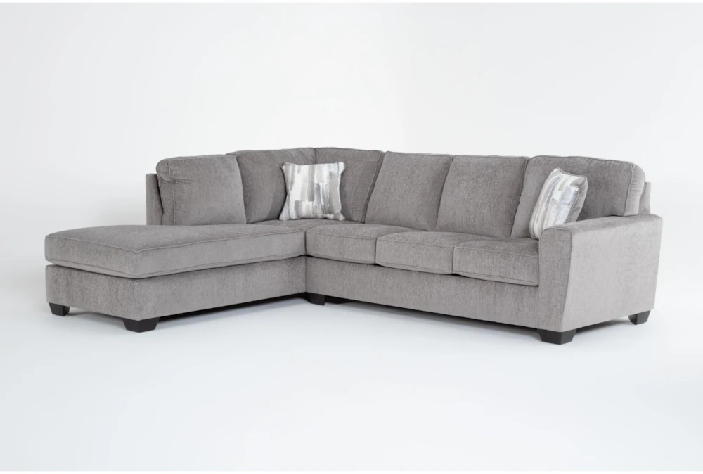 Mcdade Alloy Grey Fabric 115" 2 Piece L-Shaped Sectional with Left Arm Facing Corner Chaise