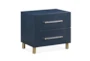 Auggie Navy 24" 2-Drawer Nightstand With USB - Front
