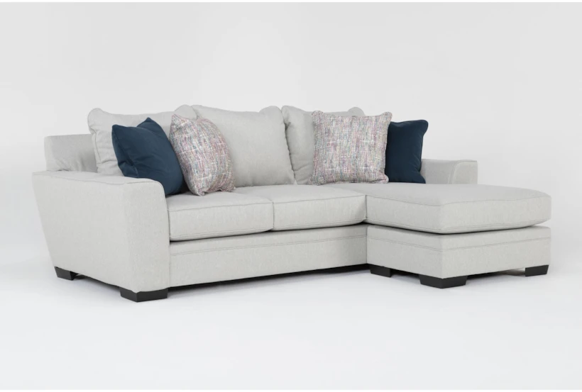 Delano Ash Fabric Sofa With Reversible Chaise - 360