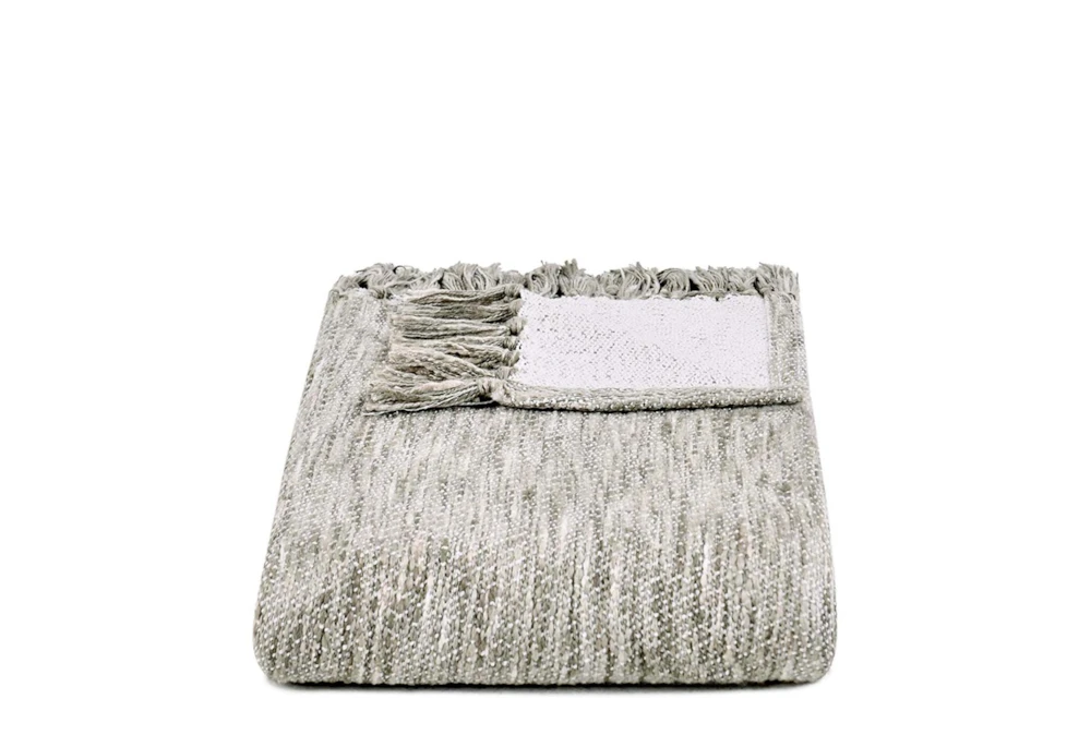50X70 Natural Marled Textured Woven Throw Blanket